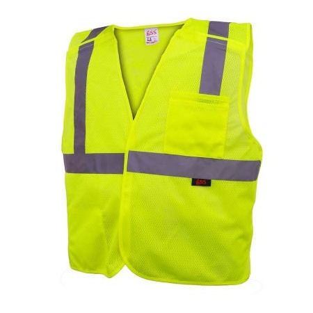 Gss Safety GSS Safety 1801 Standard Class 2 5-Point Breakaway Vest, Lime, XL 1801-XL